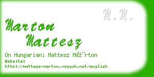 marton mattesz business card